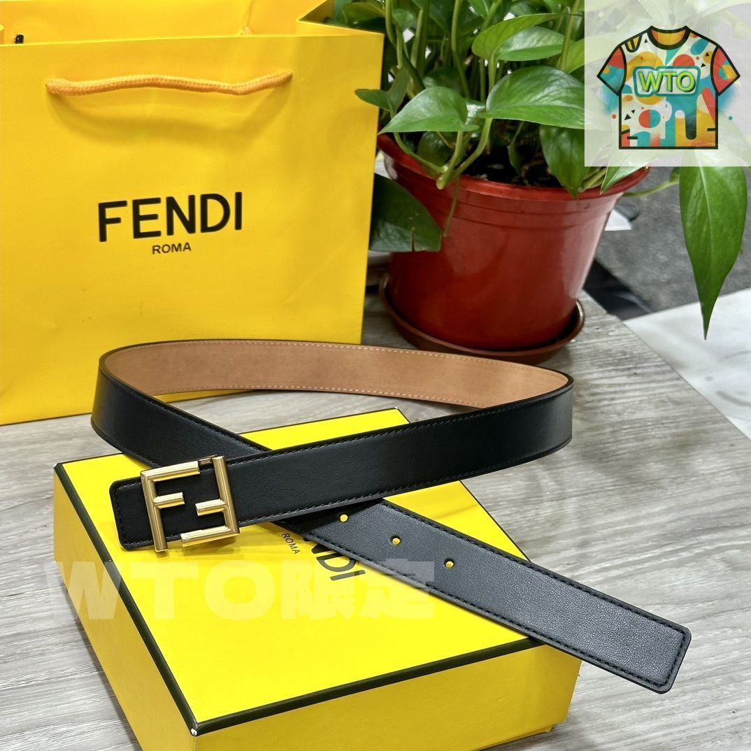 FENDIカジュアルベルト FFベルト レザー ブラック | Fendi