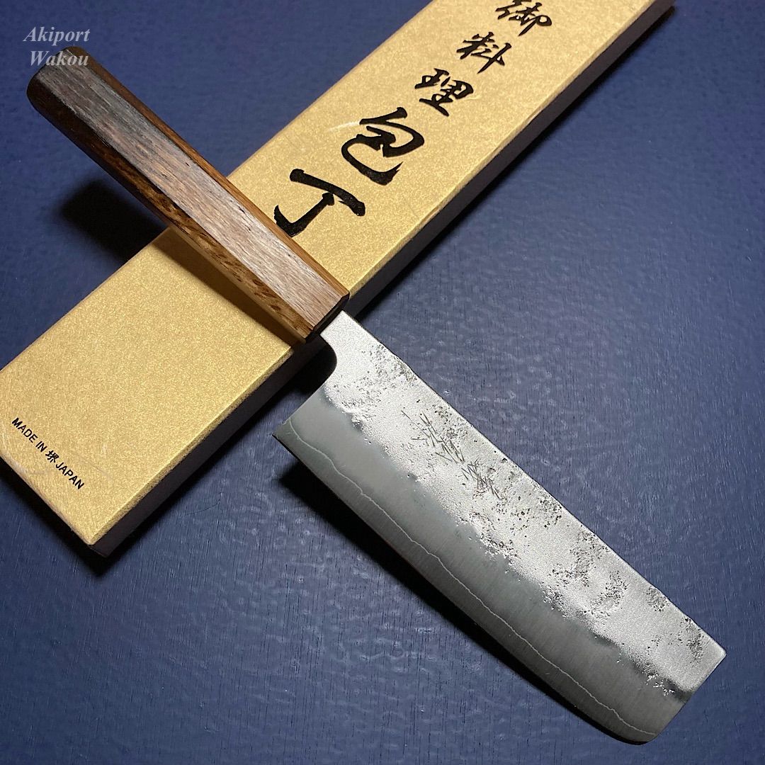 包丁 菜切包丁 165mm 義弘作 銀三鋼 銀紙三号 梨地仕上げ 樫漆柄