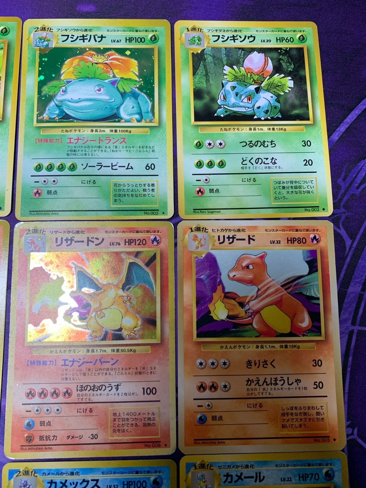 ポケモンカード　旧裏　リザードン　カメックス　フシギバナ　御三家　進化セット 旧裏 ポケモンカード リザードン、カメックス、フシギバナ 御