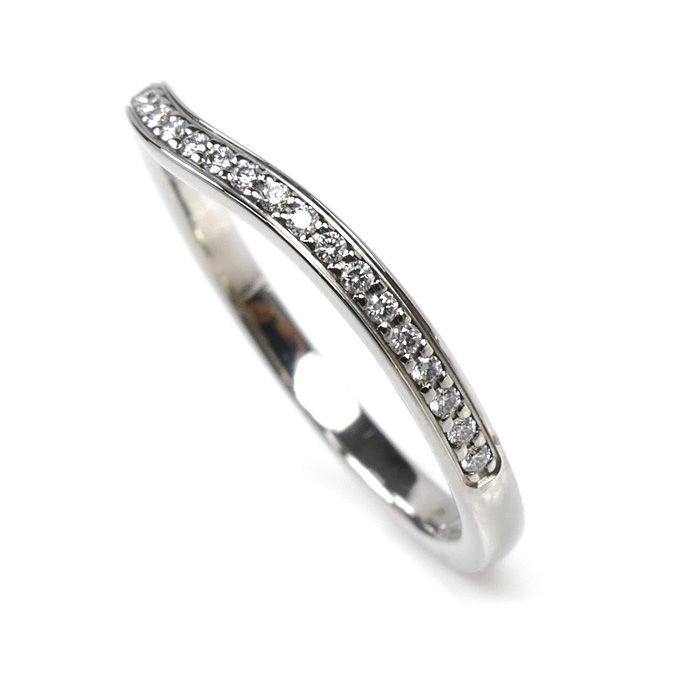CARTIER カルティエ Pt950プラチナ バレリーナ カーブ ハーフエタニティ ダイヤ リング 指輪 B4093054 14号 54 3.2g レディース