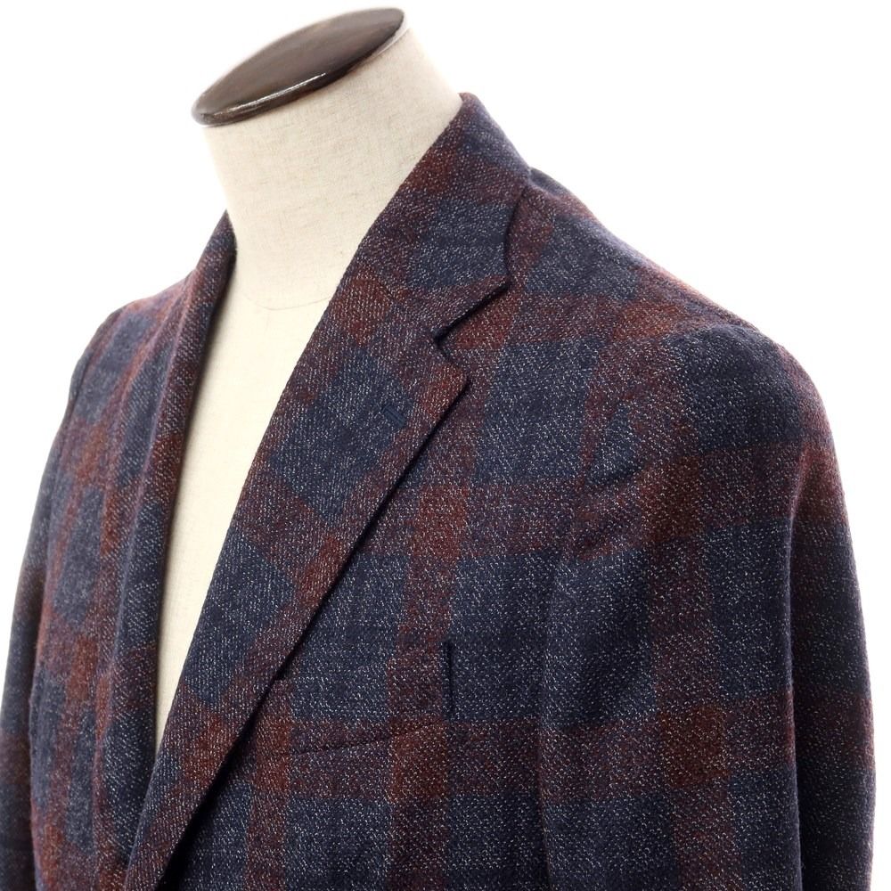中古】デペトリロ DE PETRILLO ウール チェック テーラードジャケット  