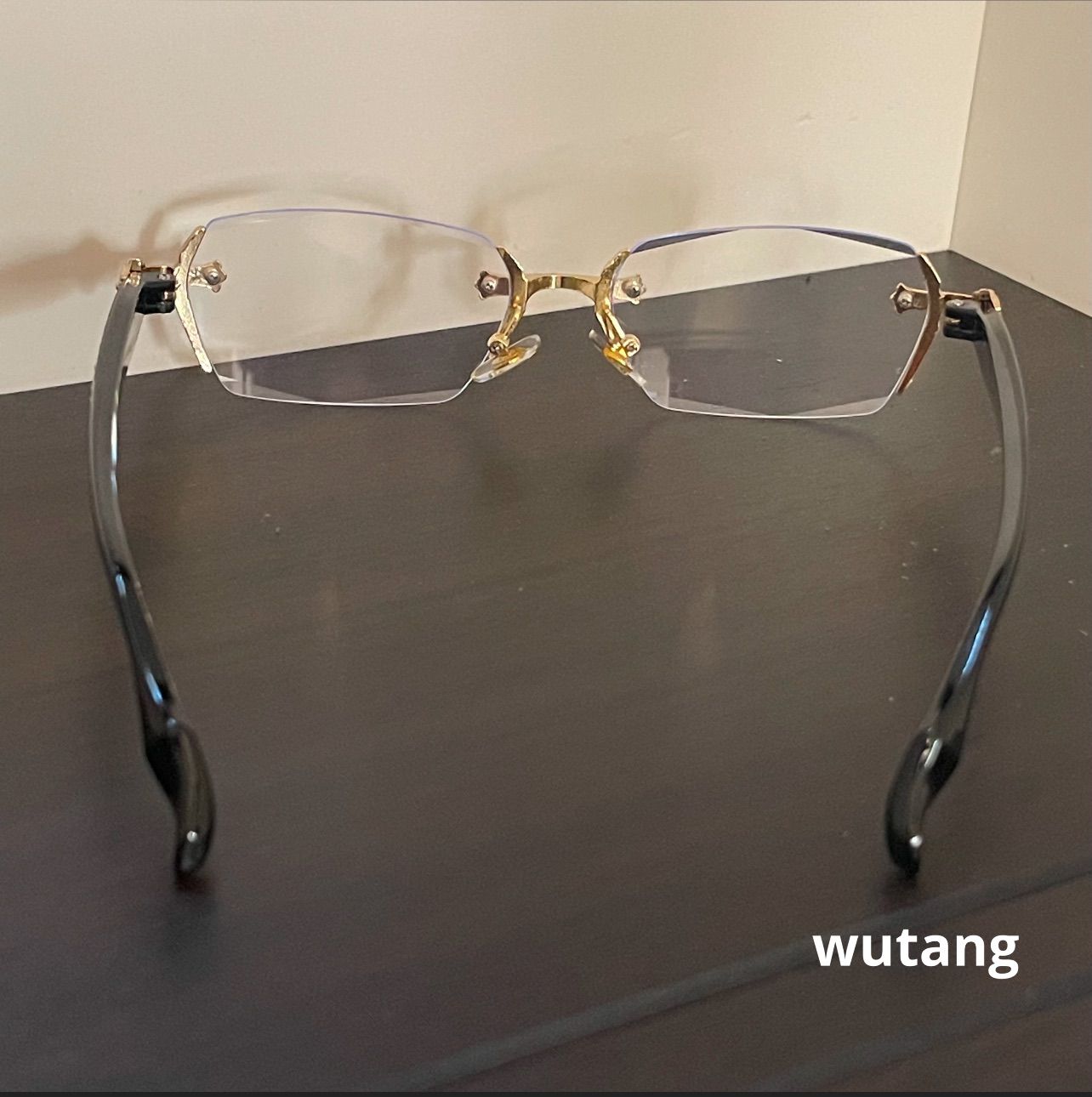 フチ なし クロムハーツ 眼鏡 ゴールド クリア 縁無し レンズ リムレス