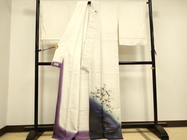 平和屋着物○訪問着 草花 暈し染め 金銀彩 やまと誂製 正絹 逸品