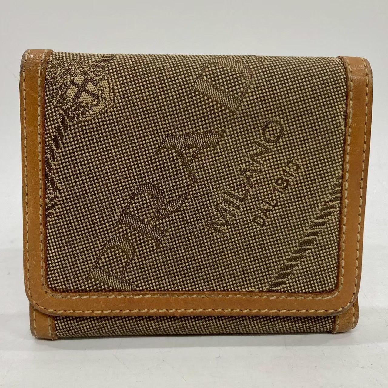 M30 PRADA プラダ 三つ折り 財布 ロゴジャガード ブラウン ユニセックス ブランド小物
