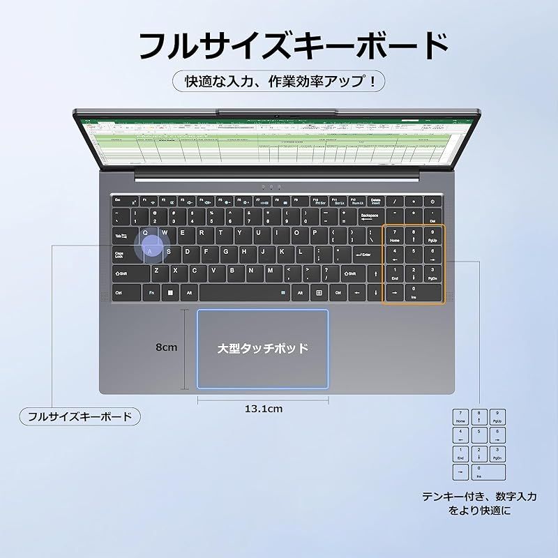 Eyy ノートパソコン Office 搭載 15.6型 Core m3-8100Y 16GB