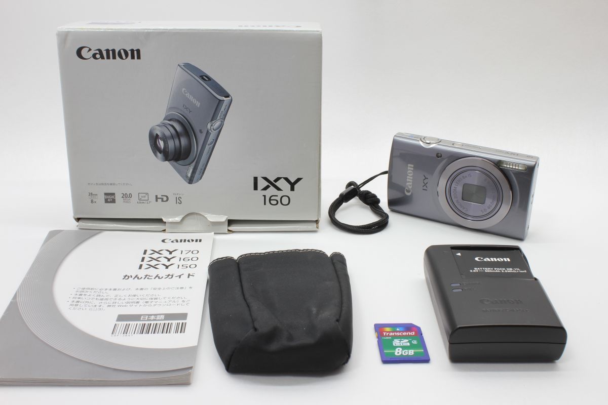 動作 キャノン Canon IXY 160 グレー 動作 済 バッテリー 充電器 元箱