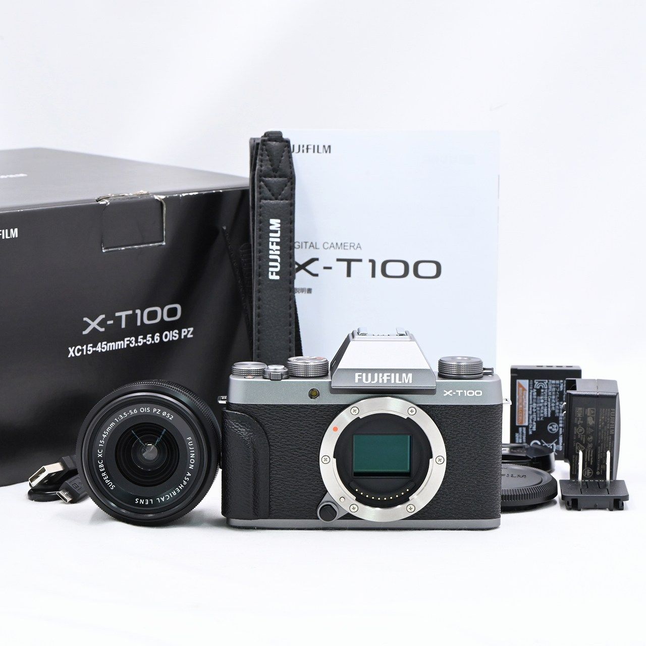 フジフイルム FUJIFILM X-T100レンズキット ダークシルバー X-T100LK-DS ミラーレス一眼レフカメラ【中古】 - メルカリ