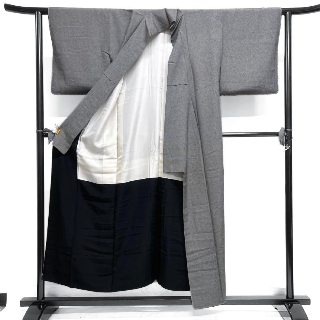 江戸小紋 鮫小紋 モノトーン お洒落 黒地 着物 015a d 江戸小紋鮫小紋