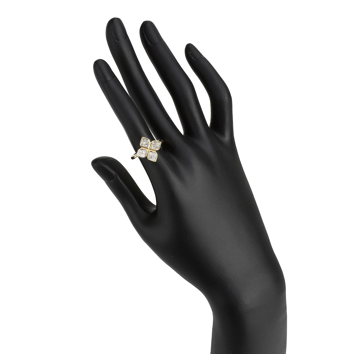 フラワーデザインリング ダイヤモンド 0.9ct 18K 13号 新品仕上げ