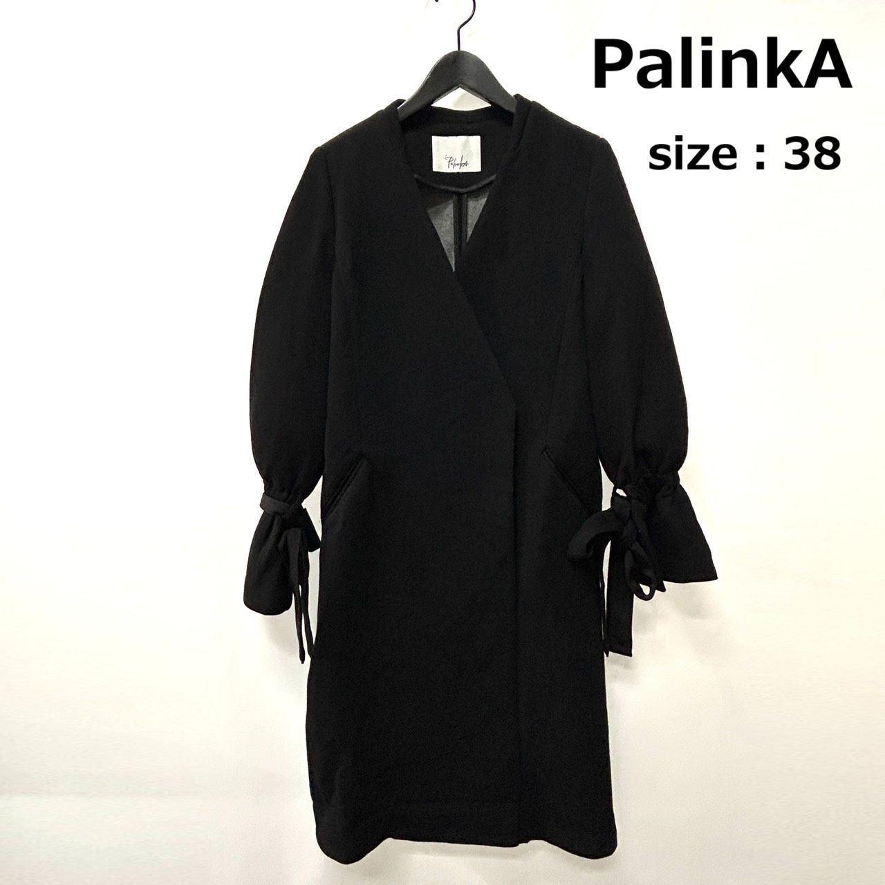 【良品】BURBERRY LONDON ロングコート ブラック ベルト 38 ブラック38 (ロング) 良品】BURBERRY LONDON ロングコート ブラック