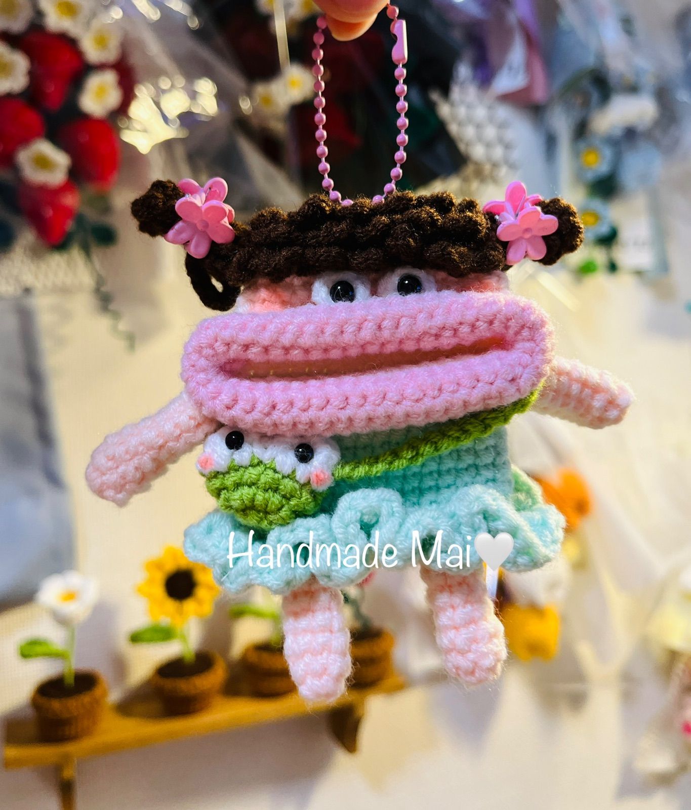 もじゃみ ぱくぱくさん AirPodsケース カラフル あみぐるみ AirPodsを