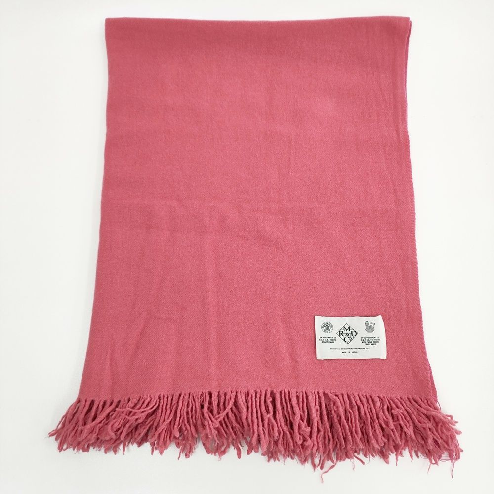 R&D.M.Co- 大判 ブランケット 無地 マフラー ストール ピンク