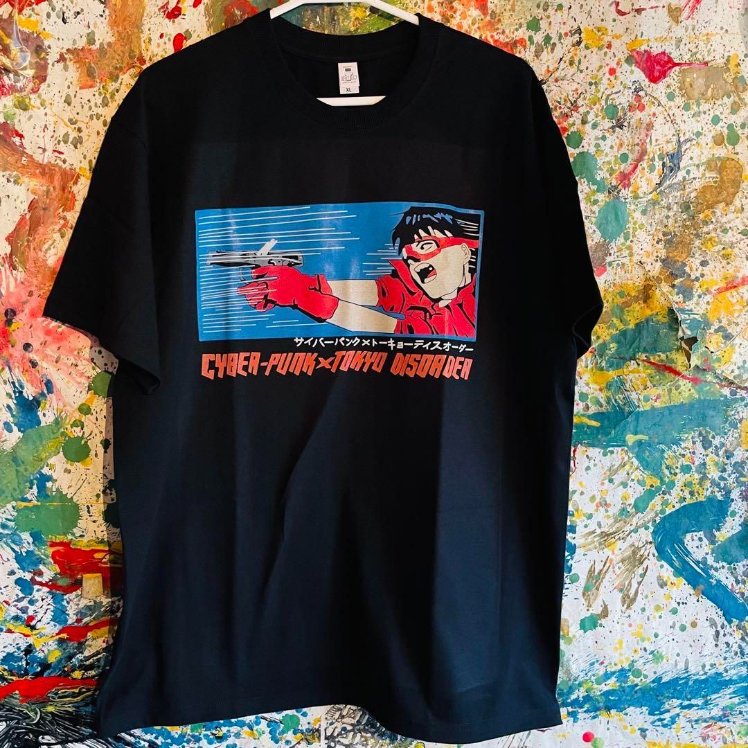 アキラ リプリント Tシャツ 半袖 メンズ 新品 個性的 黒 XL AKIRA ネオ