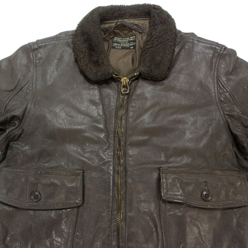 70s USA製 vintage U.S.NAVY G-1 フライト 7823D レザー