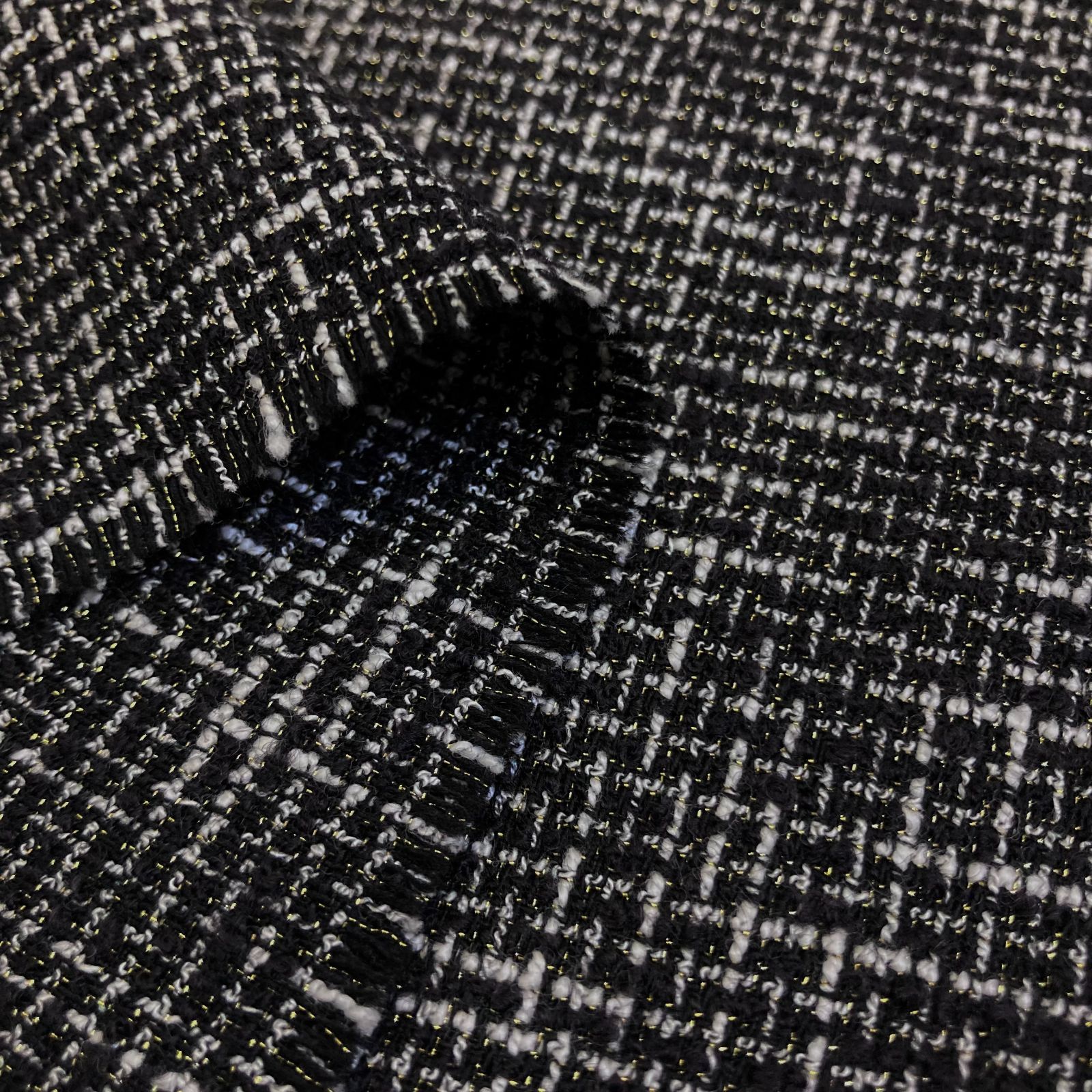 1502】イタリア製ウール混ツイード生地 約95㎝ - メルカリ 