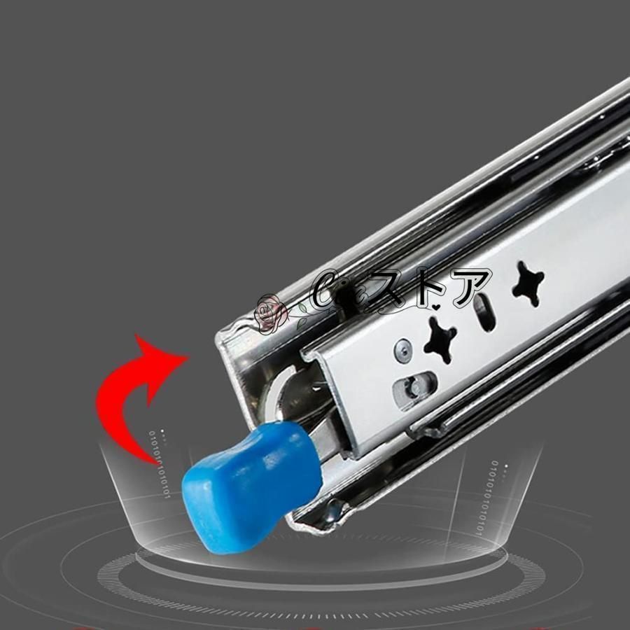 2個入り1250/1500mm 引き出しスライド ロック付 完全な拡張 重量用 スライドレール 幅53mm 45-150kg耐荷重 工業 3段引 ボールベアリング スライドレール 左右1組