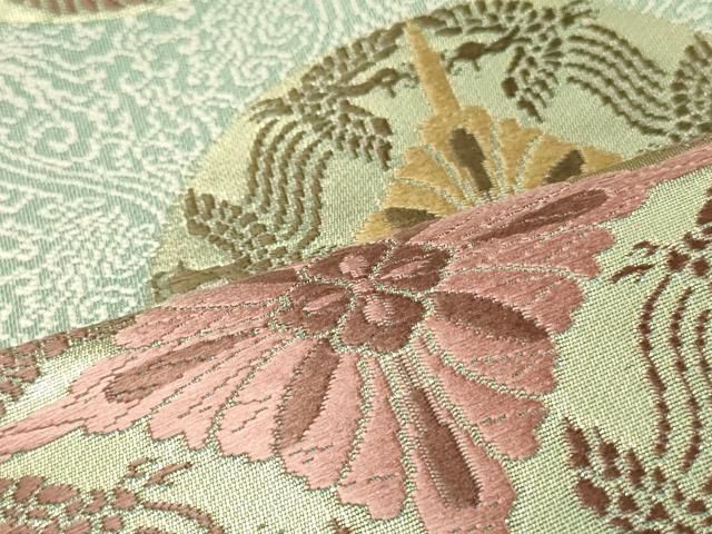 平和屋着物○伝統工芸士 小長谷喜八郎 六通柄袋帯 唐織 翔美 七宝花鳥