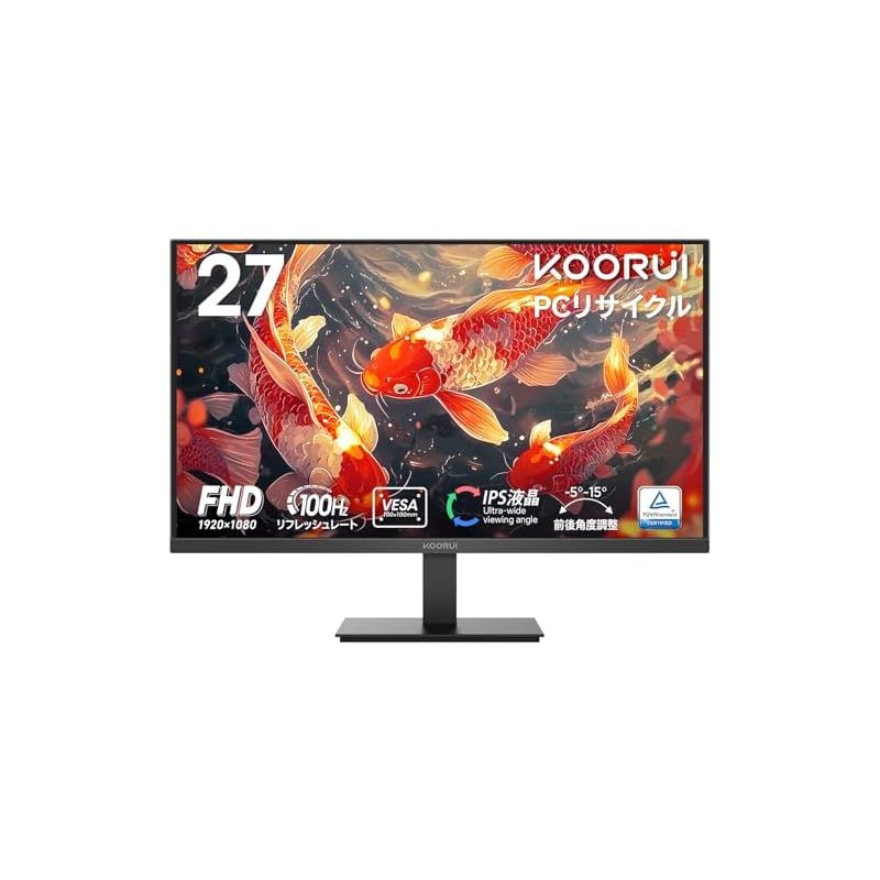 KOORUI モニター 27インチ pcモニター 100Hz フルhd 液晶