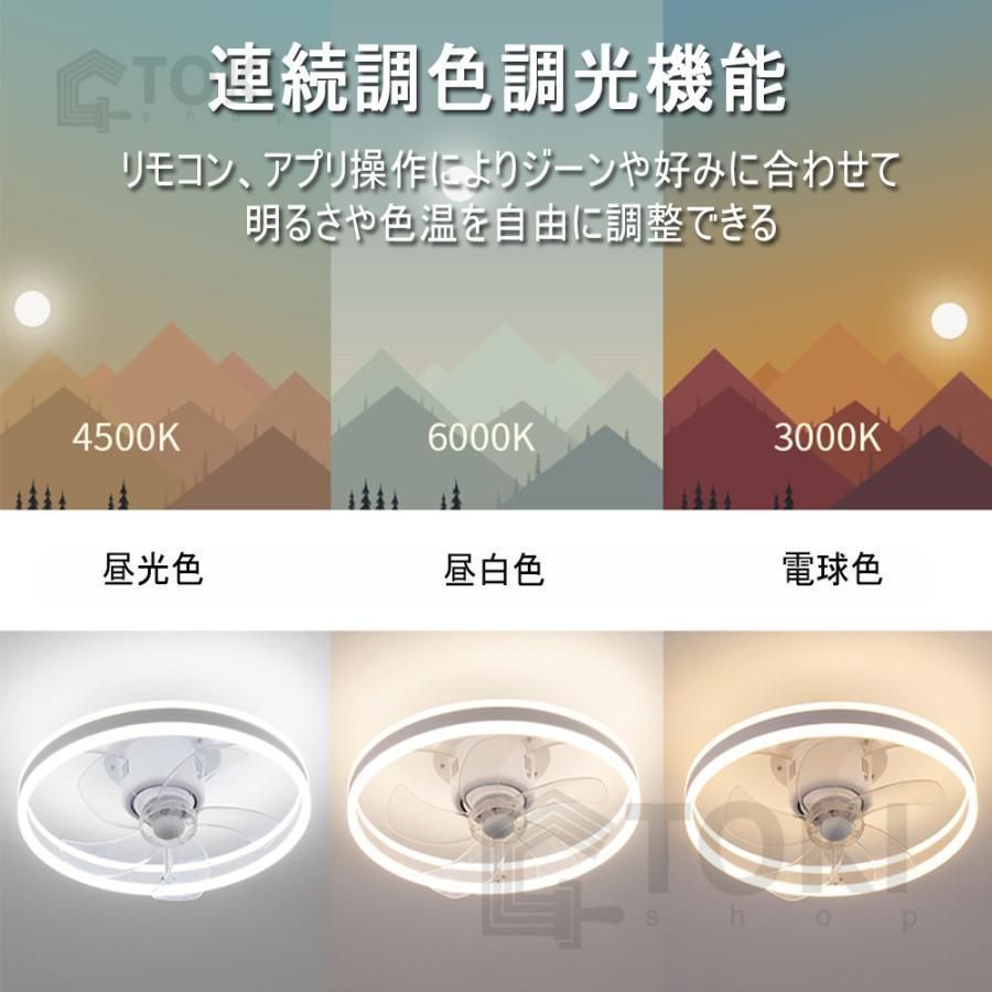 調光調色 ファン付き照明