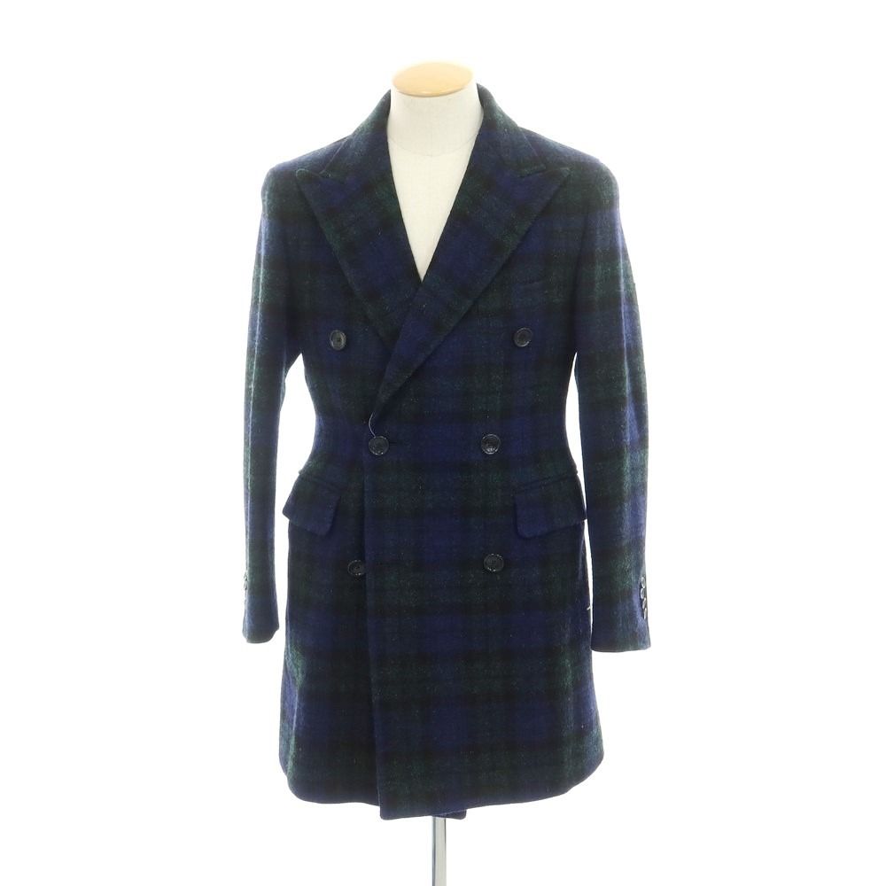 TAGLIATORE ネイビー チェック ダブルブレストコート TAGLIATORE ネイビー チェック ダブルブレストコート