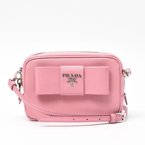 プラダ バッグ レディース ミニショルダーバッグ 小型サイズ コンパクト サフィアーノレザー ピンク PRADA 1NF674