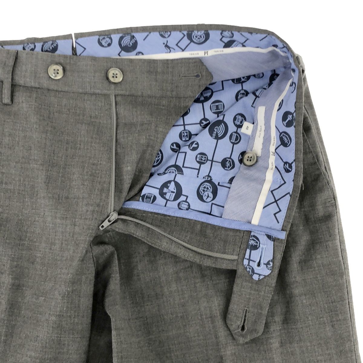 PT TORINO ピーティー トリノ EVO FIT ウールスラックスパンツ グレー
