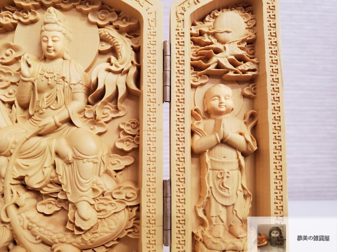 木彫り飾り縁起物 玄凤鹦鹉の木彫り小鳥、鳳頭の手作り実木の飾り、新年に縁起担ぎ