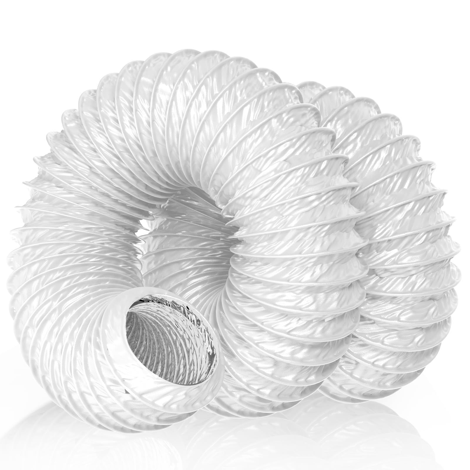 Size φ200mm×10m_Color ホワイト Hon-Guan フレキシブルダクト 換気用 ダクトホース インボイス制度登録店 PVC四層構造 蛇腹式 自由伸縮 ホース 排気ダクト アルミダクト 送風ダクト 乾燥機|ダクトファン|エアコン|塗装ブース用