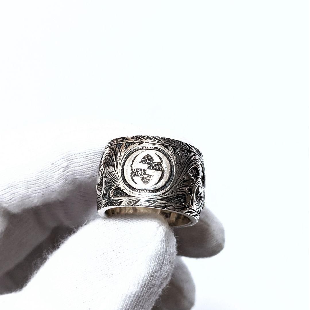 グッチ タイガーヘッド Ag925 リング グリーン シルバー GUCCI - メルカリ