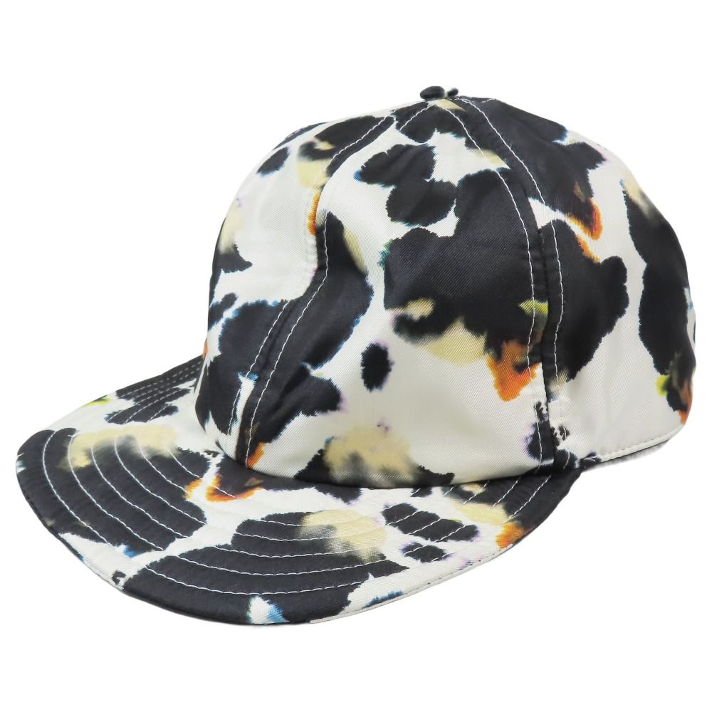 FENDI フェンディ 23SS シルク ベースボールキャップ 帽子 ワンポイント ロゴ 総柄 WHITE×COW FXQ961 AN9Q TU メンズ レディース 古着