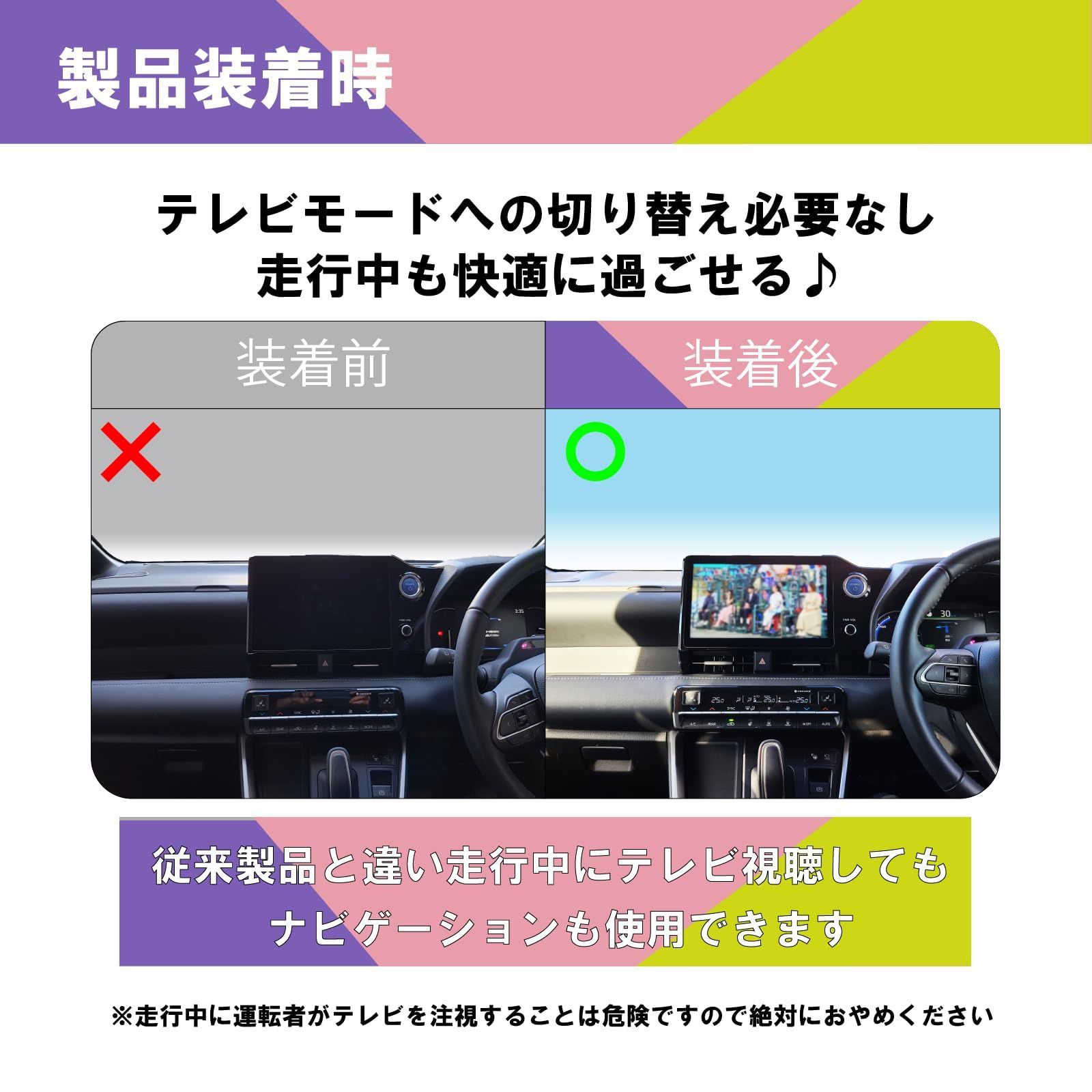 【テレビ視聴中もトンネル通過中もルート案内可能】noanoa90 ヤリス テレビキット ミエーテレ 安心の日本製 ヤリス/ヤリスクロス/YARIS/CROSS みえーてれ トヨタ TVキット TVキャンセラー テレビキャンセラー テレビキット (通常版スイッチ