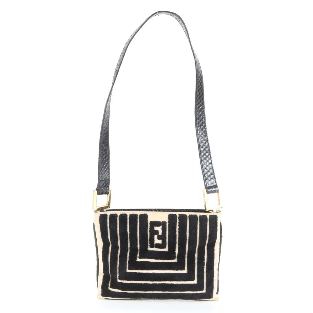 Aa ■ 極美品 FENDI フェンディ レザー 肩掛け トートバッグ 極美品 フェンディ FF パイソン レザー ショルダーバッグ 肩掛け