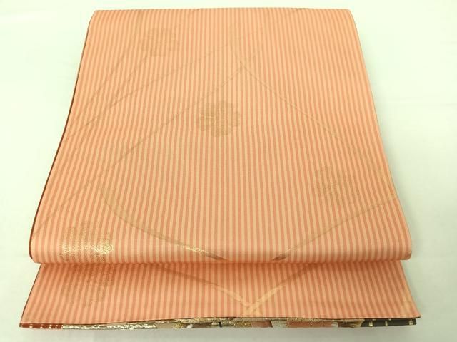 平和屋着物◎両面六通柄袋帯 唐織 花籬文 金糸 正絹 逸品