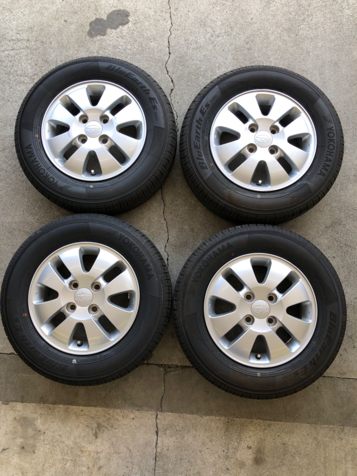 165/70R13 ヨコハマタイヤ サンバーディアス 純正アルミホイール 