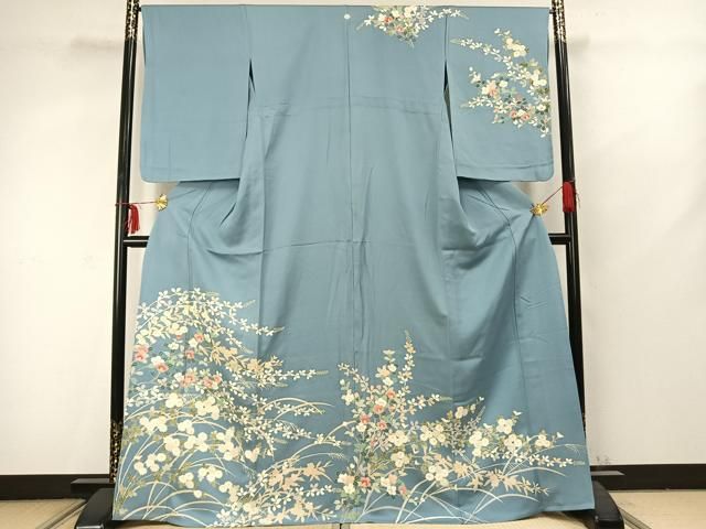 平和屋着物○訪問着 総刺繍 草花文 金糸 正絹 逸品 CAAZ8011vf
