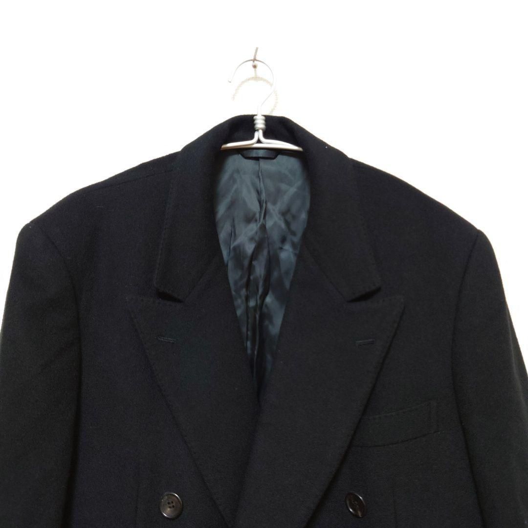 TESTA VIERA 最高級カシミヤ100% ロング ステンカラーコート 黒色 TESTA VIERA 最高級カシミヤ100% ロング ステンカラーコート 黒色