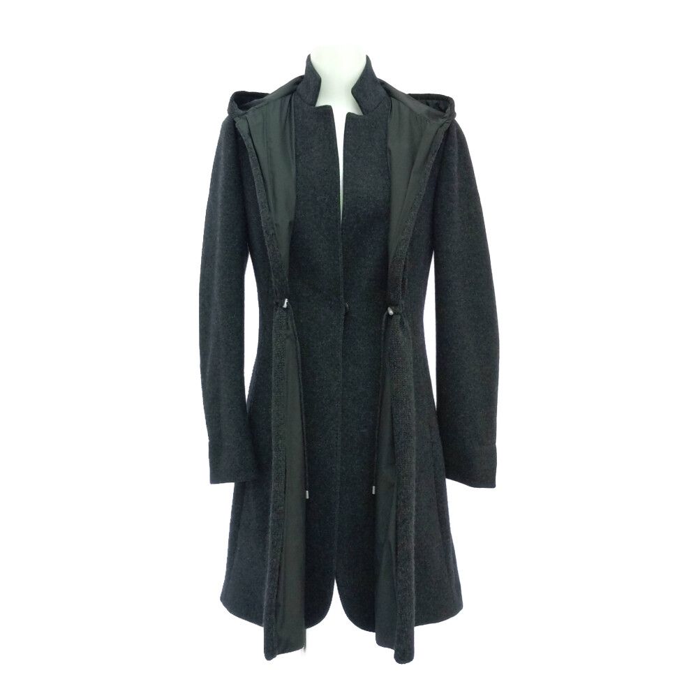 ブルネロクチネリ Aラインコート ウール カシミヤ 　フード　グレー　サイズ40 BRUNELLO CUCINELLI ブルネロクチネリ Aラインコート ウール