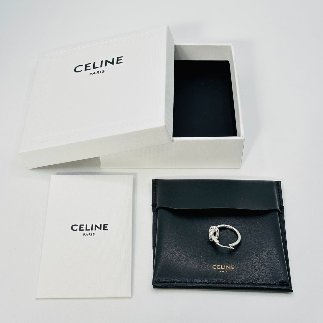 4/30迄の出品【美品】 ☆ CELINE ノットスモール フープピアス 