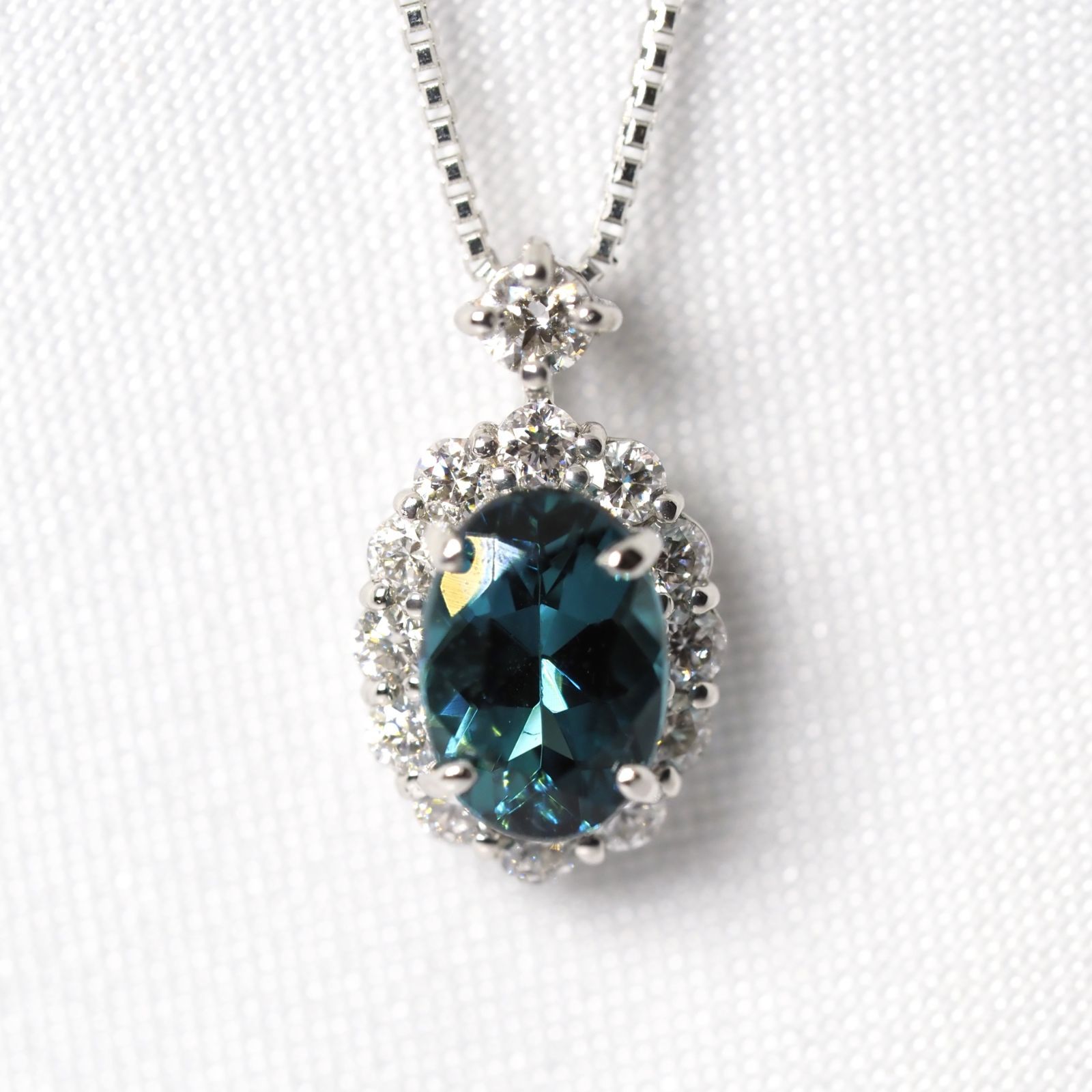 インディゴライトトルマリン 0.51.ct D0.17ct ネックレス pt950 - メルカリ 