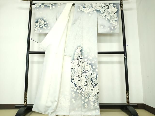 平和屋着物○訪問着 舞花文 カトレア 暈し染め 金彩 正絹 逸品