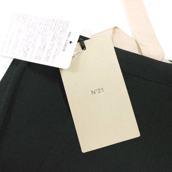 N°21 ヌメロヴェントゥーノ 23SS イタリア製 ラウンドジップタイトスカート 23SW-C041-7534 40 BLACK 定価86 900円 膝丈 ペンシル ボトムス g22990 GULLKHAN_COM