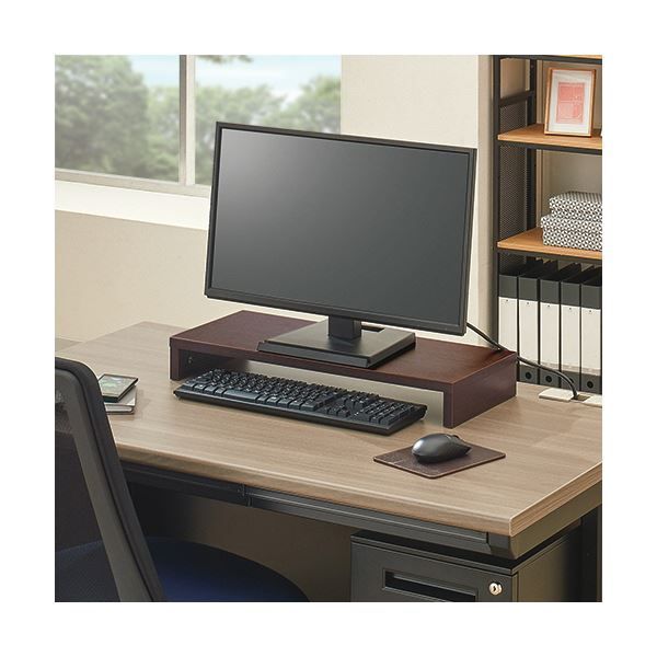 まとめ YAMAZEN木製デスク上スタンド 幅600×奥行250×高さ80mm ココアブラウン MDTS-6025 CCB 1台 ×3セット MARWIL-DEMENAGEMENTS_CH