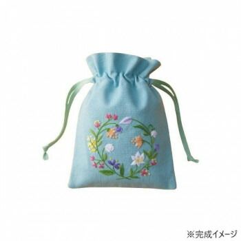 戸塚刺しゅう 刺繍キット フラワーガーデン レトロフラワー(巾着) No