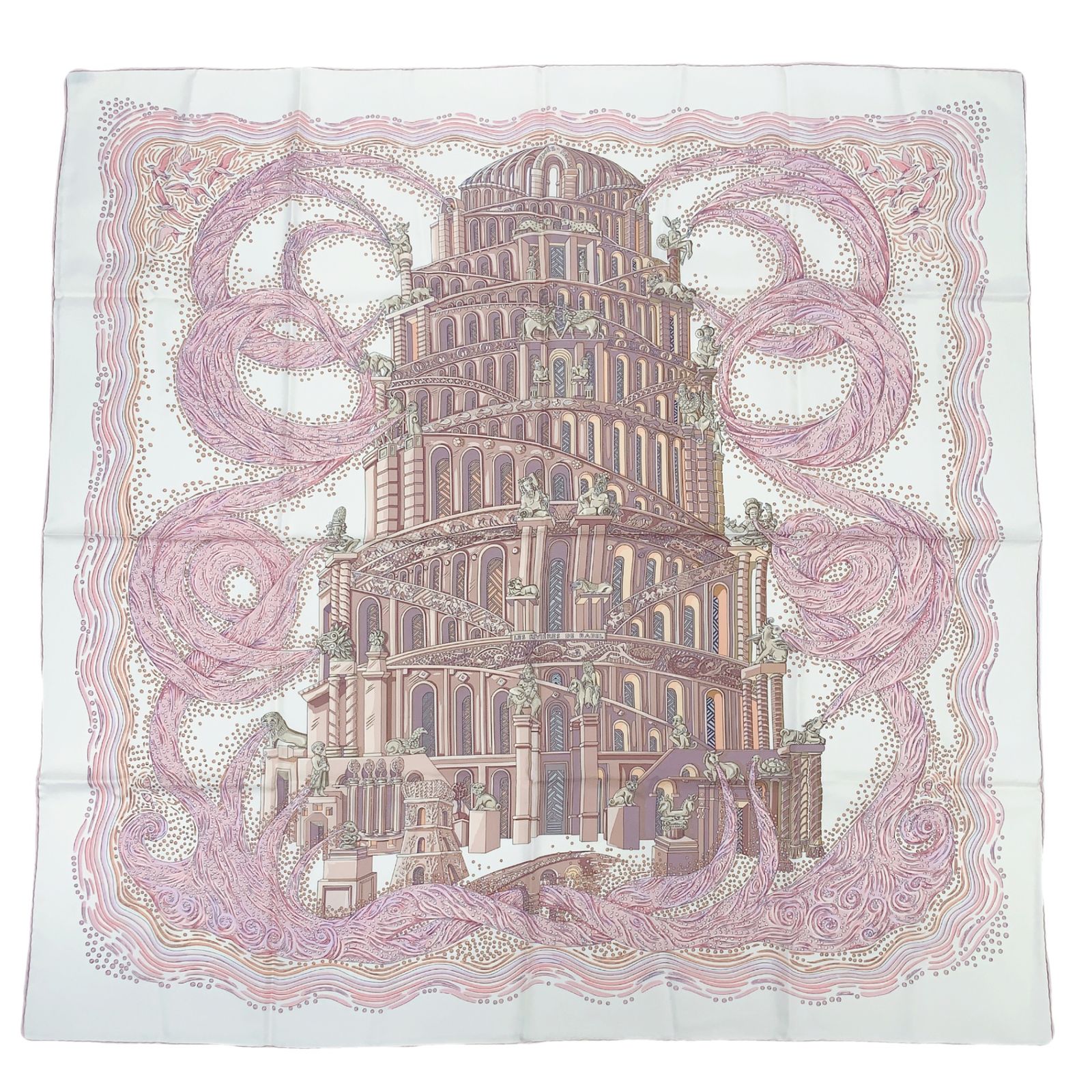 美品 HERMES エルメス カレ90 LES RIVIERES DE BABEL バベルの川 