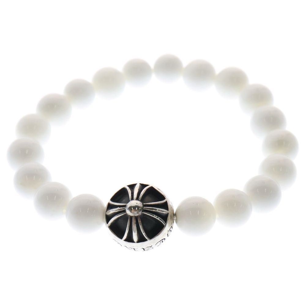 希少 クロムハーツ6mm ホワイトジェイド ビーズブレスレット　美品 極美品】CHROME HEARTS BEAD19 クロムハーツ6mmビーズ