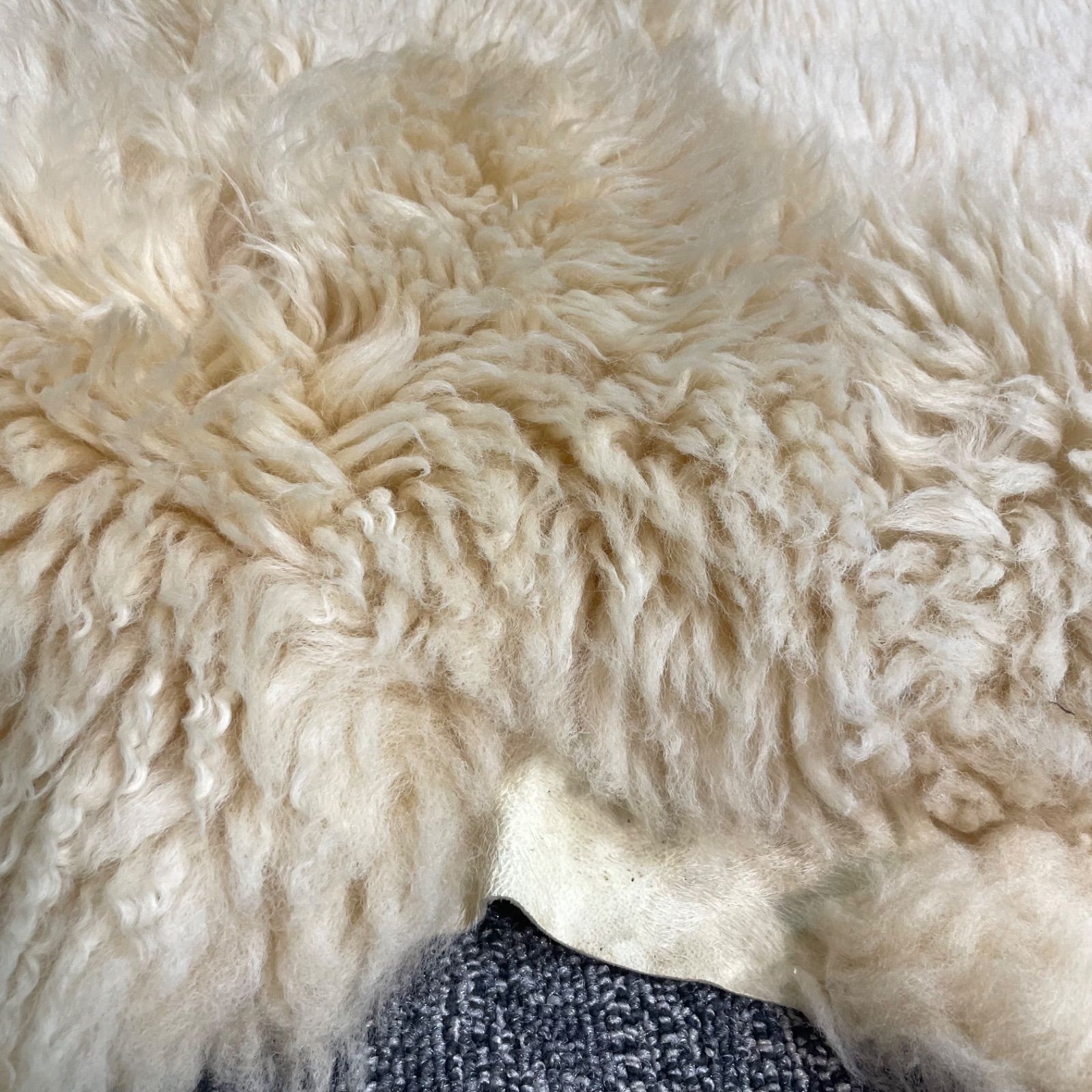 WOOLTAN ムートンラグ 約90×70(cm) 敷物 カーペット マット 毛皮 羊毛 