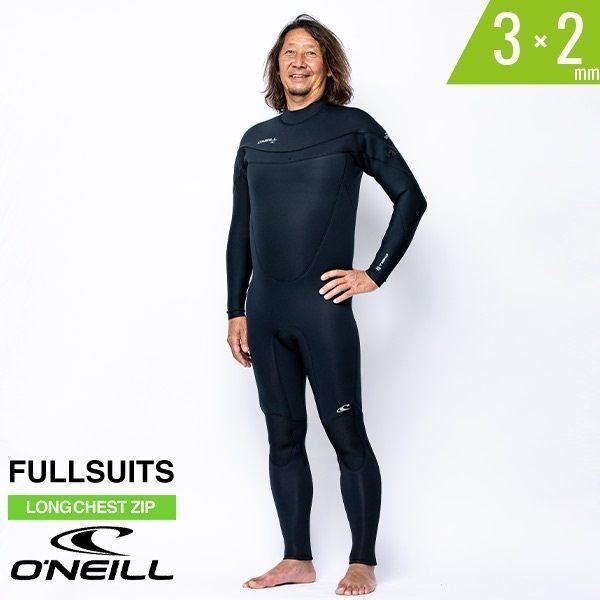 販売人気新品未使用 ONEILL MURASAKI ZIP FULLSUITS 3×2mm MS-3960 Lサイズ カラー BLK バックジップ ジャージフルスーツ 男性用