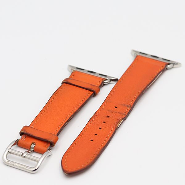 HERMES 純正時計ベルト エルメスオレンジ エルメス アップルウォッチ用 純正ベルト 32mm用 レザー オレンジ