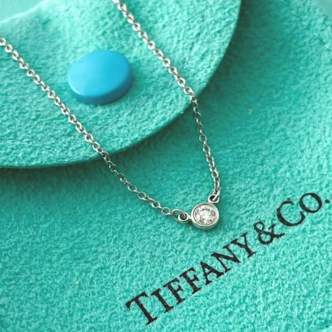 ティファニー 3.8mm ダイヤ プラチナ バイザヤード ネックレス PH1fe