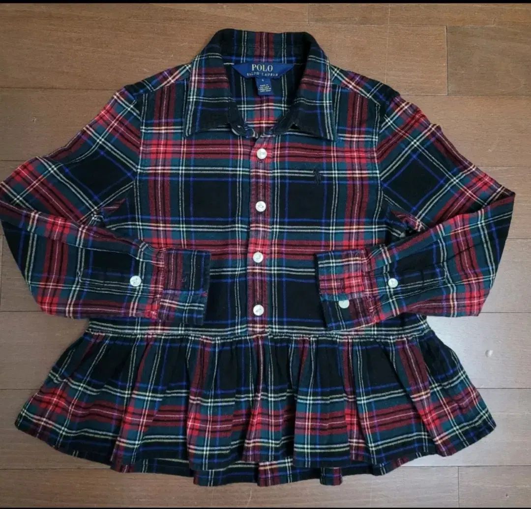 正規品 ポロ Ralph Lauren(ラルフローレン) 女の子用ワンピースシャツ 120 ほぼ新品